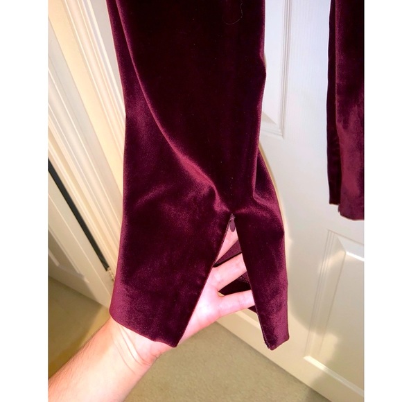 Alice & Olivia Stacey Slim Velvet Ankle Pants In Merlo - Picture 11 of 16